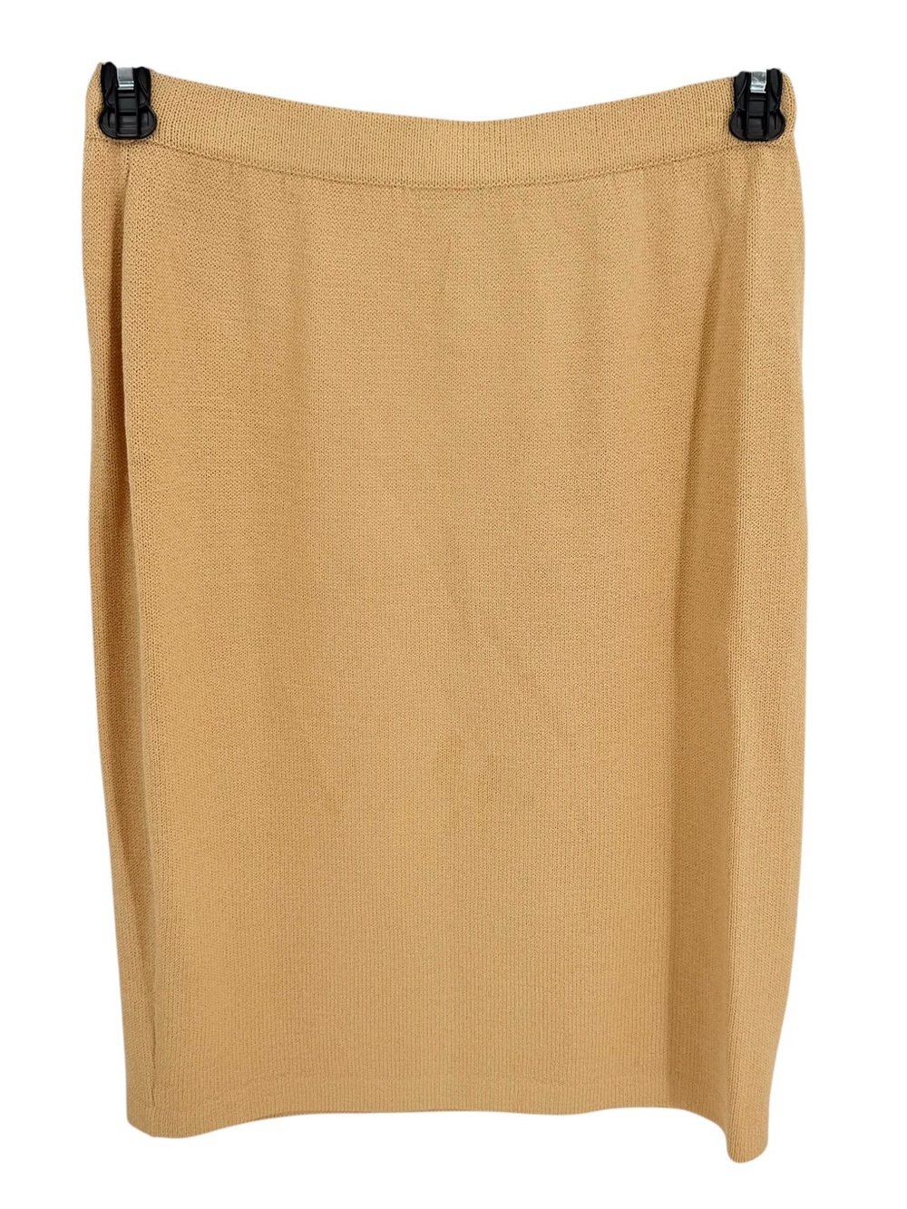St John Collection Pencil Skirt Gold Womens Size 10 Santana Knit Pull On Luxury